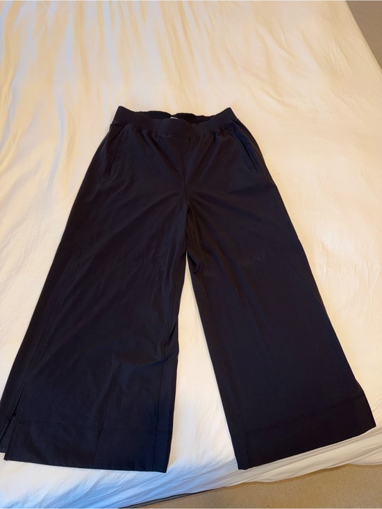 lululemon athletica Pants - lululemon athletica Stretch Woven High Rise Black Cropped Wide-Leg Pants